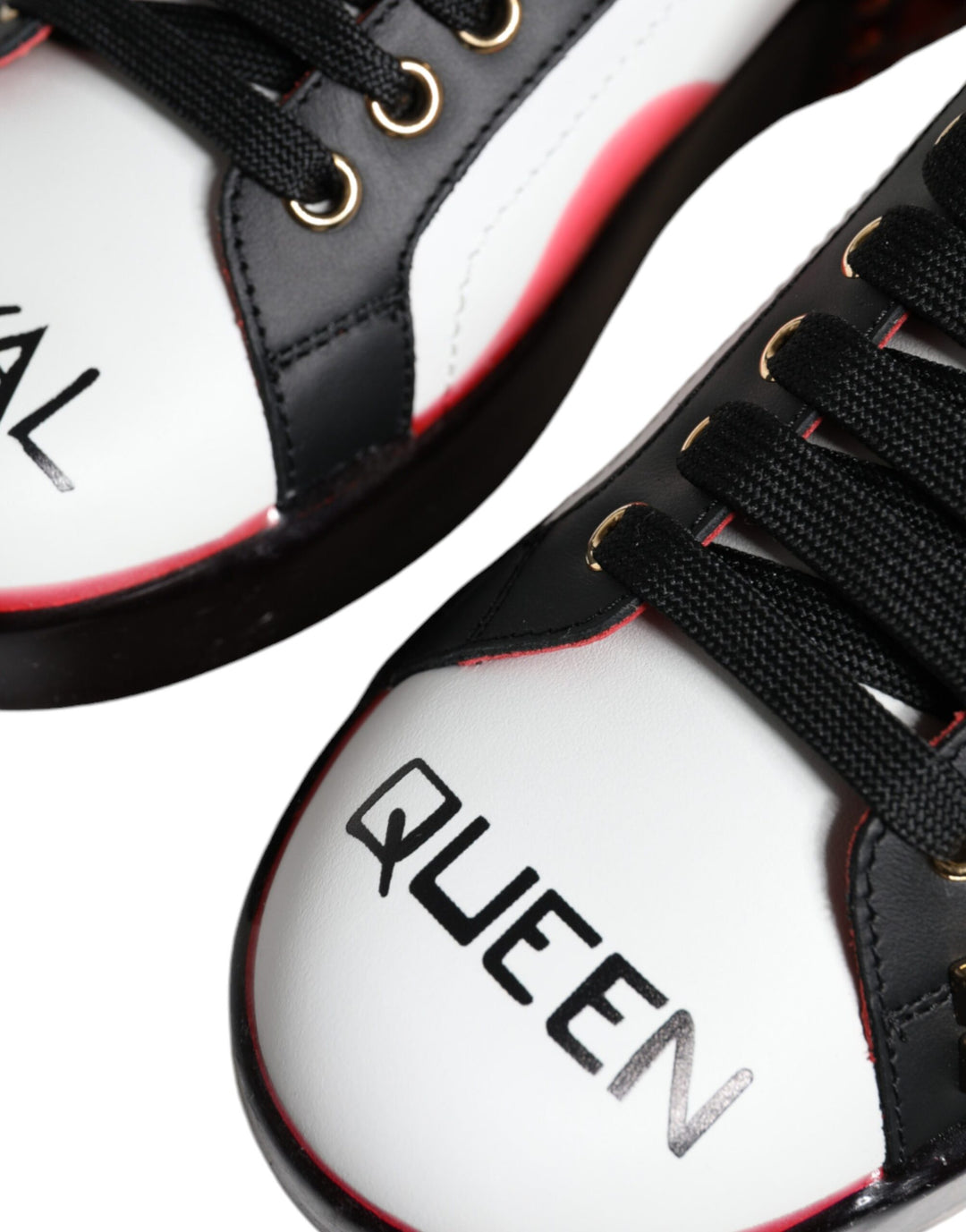 Dolce &amp; Gabbana Sample Sale Dolce &amp; Gabbana White Red Crystals Leather Portofino Sneakers Shoes - | Designer outlet