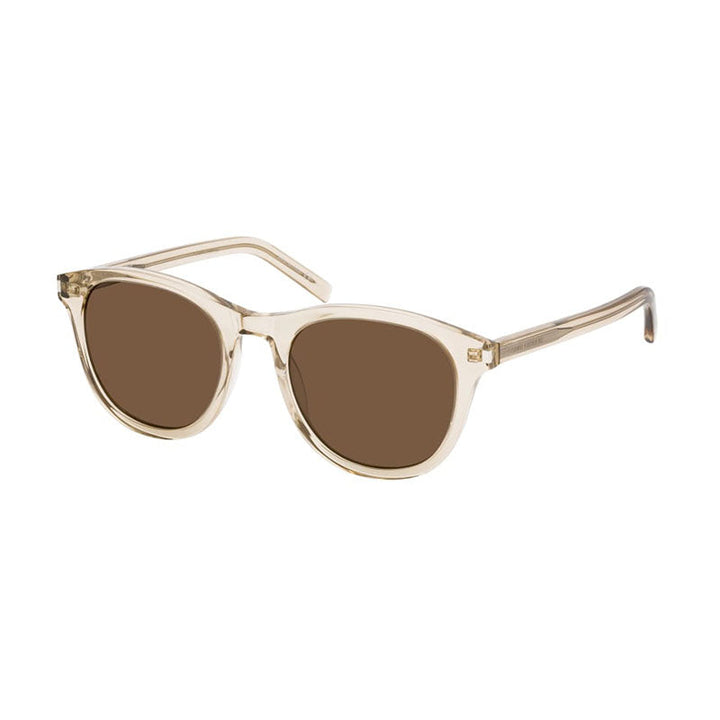 Saint Laurent Sunglasses Square Full Rim, Transparent Yellow Frame and Brown Lens SL401008