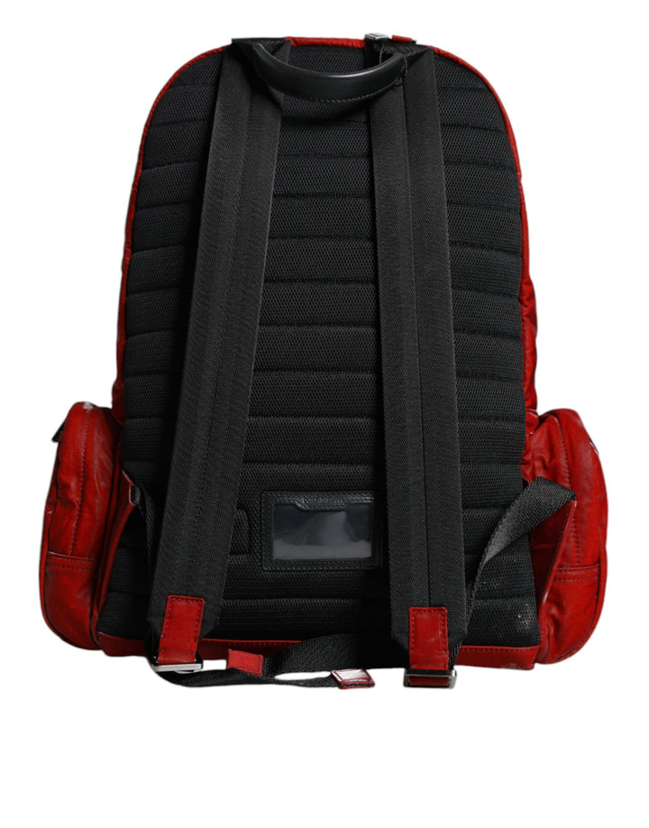 Dolce & Gabbana - Dolce & Gabbana Red Patent Leather Logo Plaque Backpack Bag - BAG4114 - Ask Me Wear