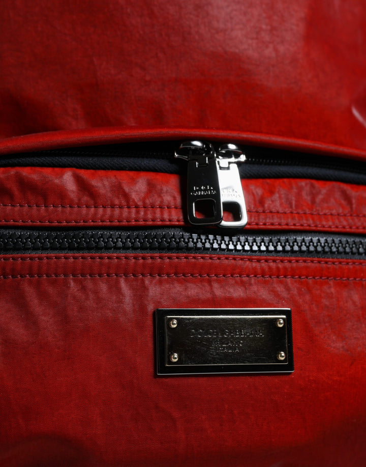 Dolce & Gabbana - Dolce & Gabbana Red Patent Leather Logo Plaque Backpack Bag - BAG4114 - Ask Me Wear