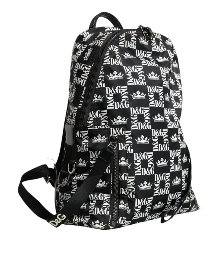 Dolce & Gabbana - Dolce & Gabbana Black White DG Crown Logo Nylon Backpack Bag - BAG4119 - Ask Me Wear