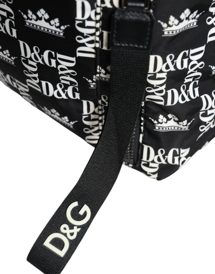 Dolce & Gabbana - Dolce & Gabbana Black White DG Crown Logo Nylon Backpack Bag - BAG4119 - Ask Me Wear