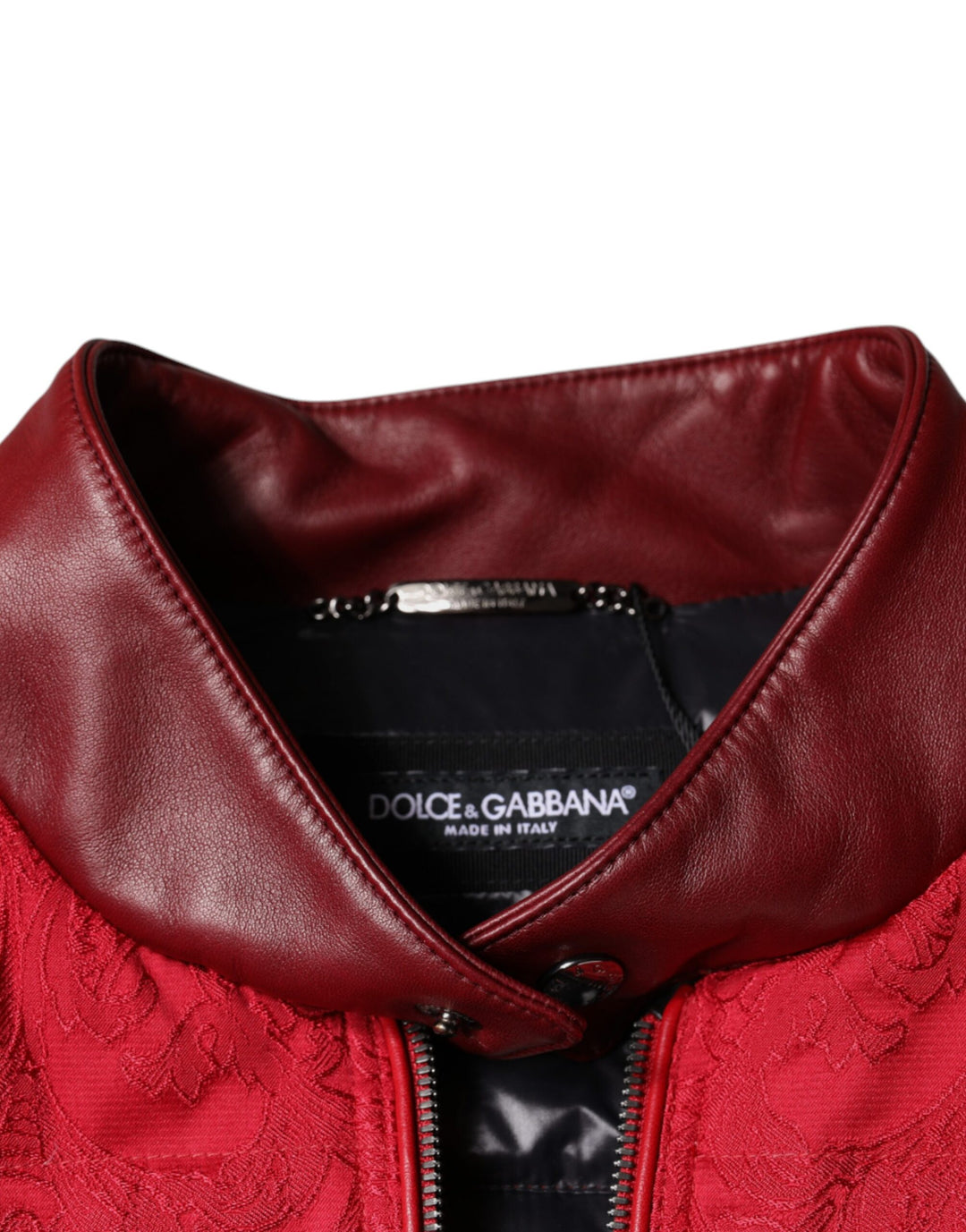 Dolce & Gabbana - Dolce & Gabbana Red Quilted Bomber Gold Crown Logo Jacket - TSH7883 - 52 - Ask Me Wear