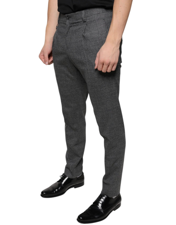 Dolce &amp; Gabbana Gray Check Tartan Wool Skinny Pants by Dolce &amp; Gabbana outlet now on sale