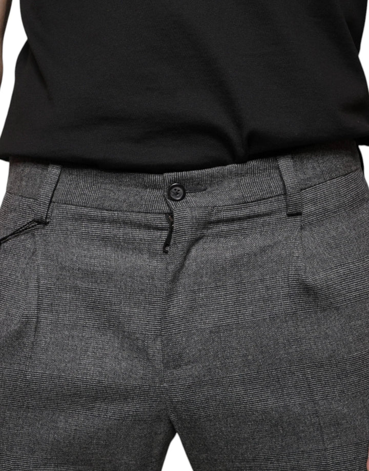Dolce &amp; Gabbana Gray Check Tartan Wool Skinny Pants by Dolce &amp; Gabbana outlet now on sale