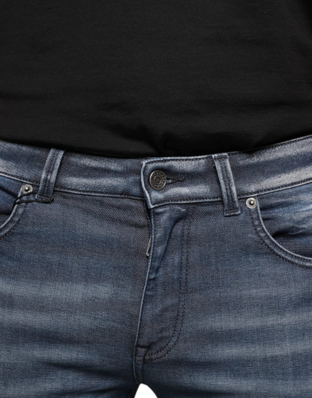 Dolce &amp; Gabbana Dark Blue Washed Cotton Skinny Denim Jeans by Dolce &amp; Gabbana outlet now on sale