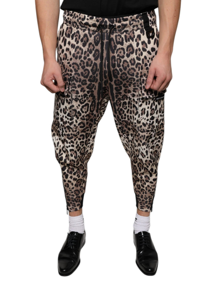 Dolce &amp; Gabbana Sample Sale Dolce &amp; Gabbana Brown Leopard Polyester Jogger Pants - | Designer outlet