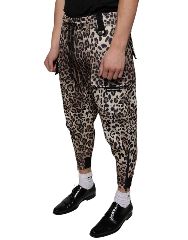 Dolce &amp; Gabbana Sample Sale Dolce &amp; Gabbana Brown Leopard Polyester Jogger Pants - | Designer outlet