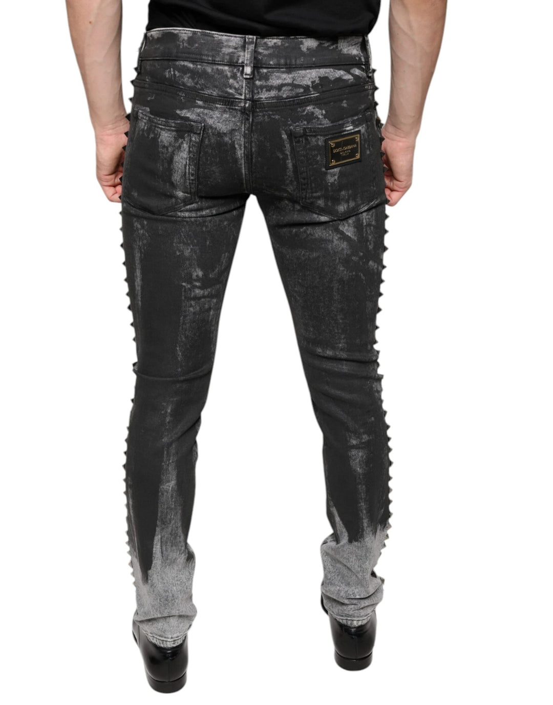 Dolce &amp; Gabbana Sample Sale Dolce &amp; Gabbana Black Embellished Cotton Skinny Denim Jeans - | Designer outlet