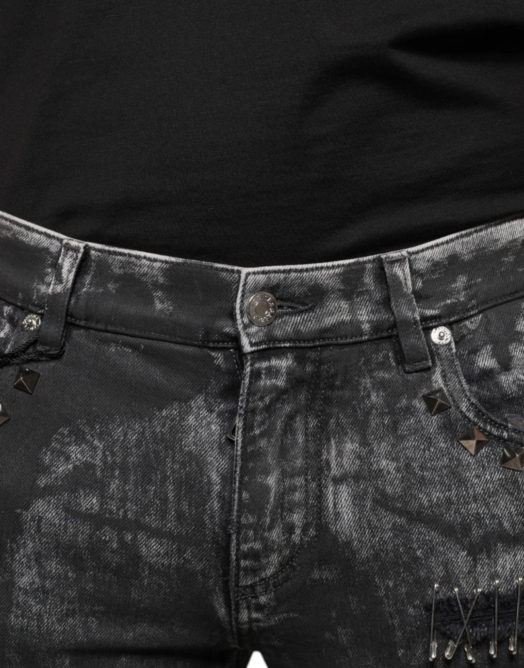 Dolce &amp; Gabbana Sample Sale Dolce &amp; Gabbana Black Embellished Cotton Skinny Denim Jeans - | Designer outlet