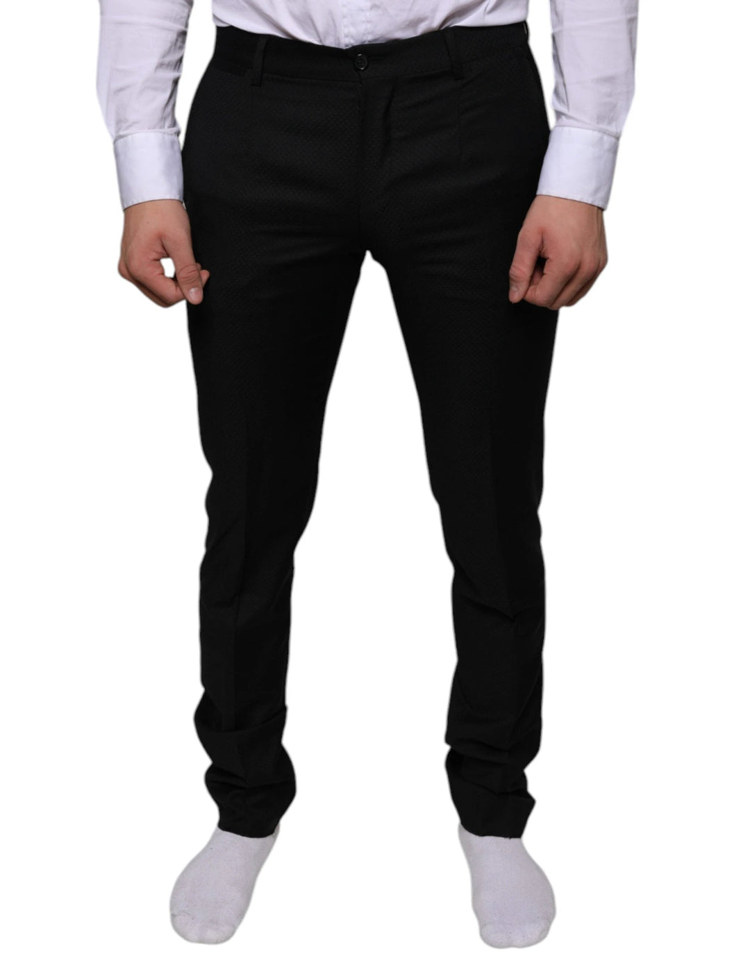 Dolce & Gabbana Black Wool Skinny Dress Pants