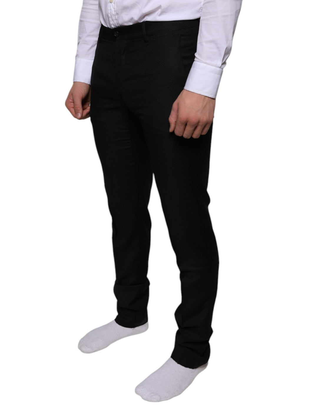 Dolce &amp; Gabbana Sample Sale Dolce &amp; Gabbana Black Wool Skinny Dress Formal Pants - | Designer outlet