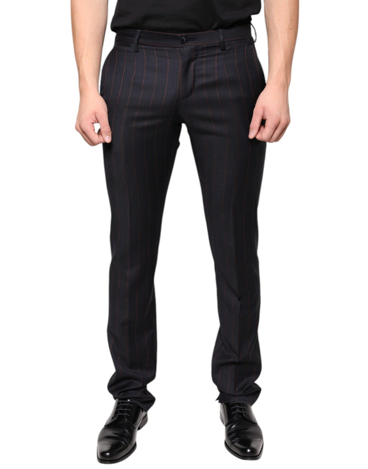 Dolce &amp; Gabbana Sample Sale Dolce &amp; Gabbana Black Stripes Skinny Men Dress Pants - | Designer outlet