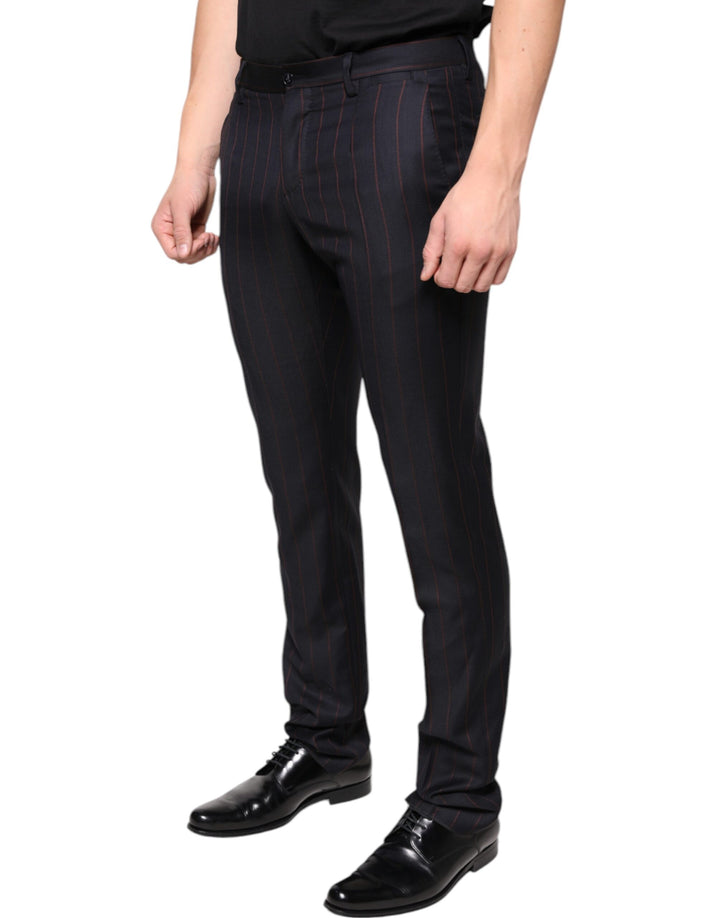 Dolce &amp; Gabbana Sample Sale Dolce &amp; Gabbana Black Stripes Skinny Men Dress Pants - | Designer outlet
