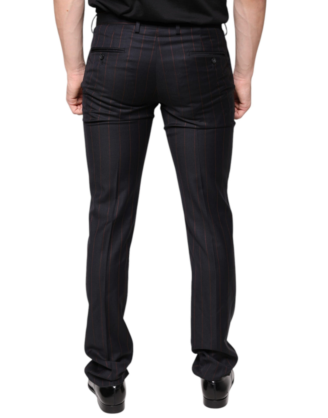 Dolce &amp; Gabbana Sample Sale Dolce &amp; Gabbana Black Stripes Skinny Men Dress Pants - | Designer outlet