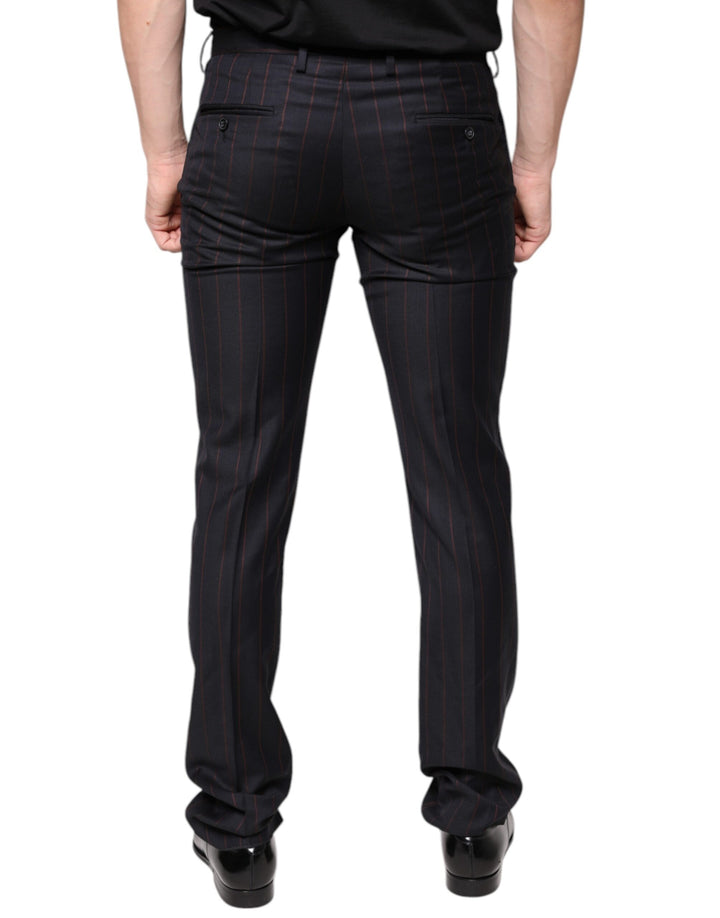 Dolce &amp; Gabbana Sample Sale Dolce &amp; Gabbana Black Stripes Skinny Men Dress Pants - | Designer outlet