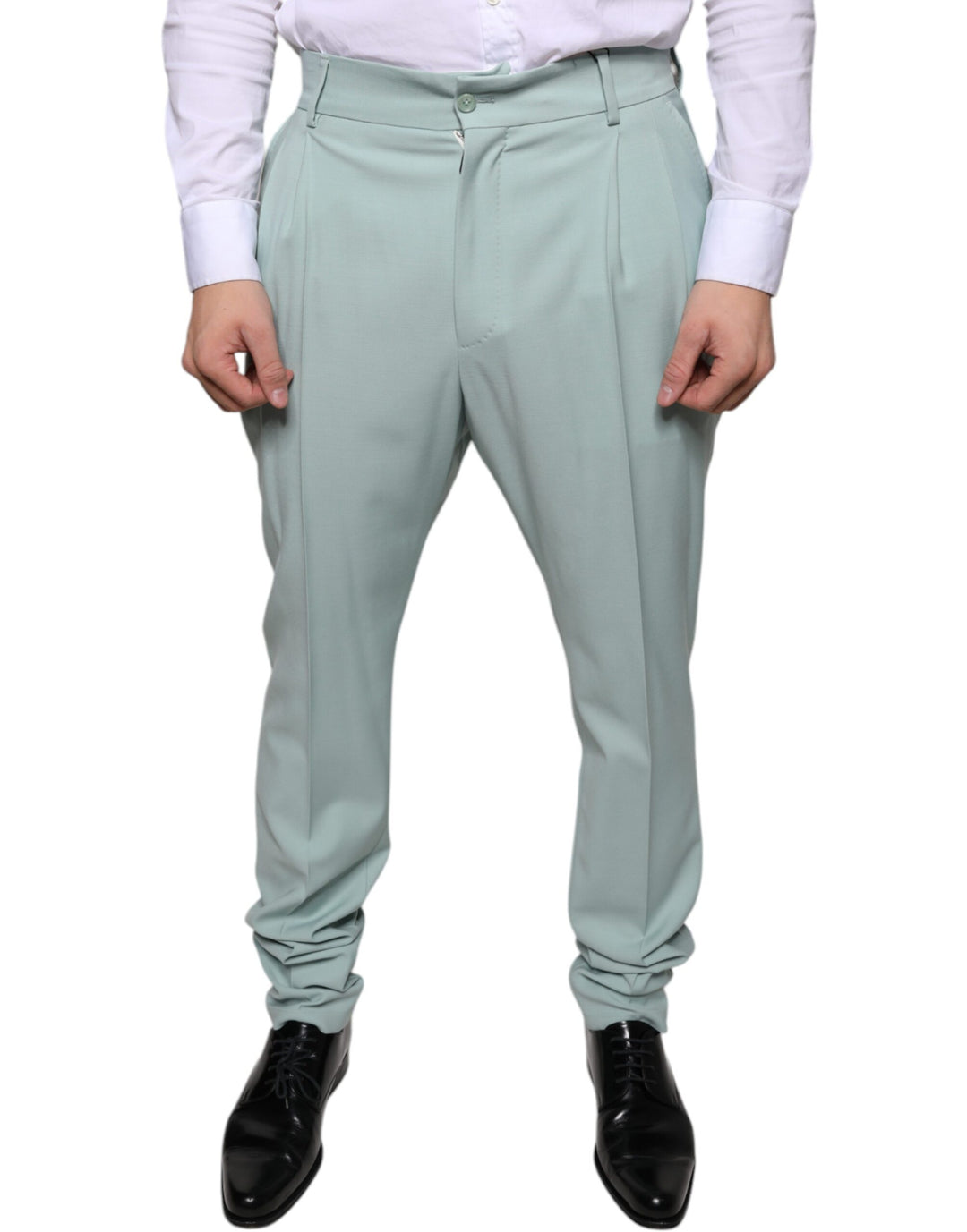 Dolce &amp; Gabbana Sample Sale Dolce &amp; Gabbana Mint Green Cotton Dress Pants - | Designer outlet