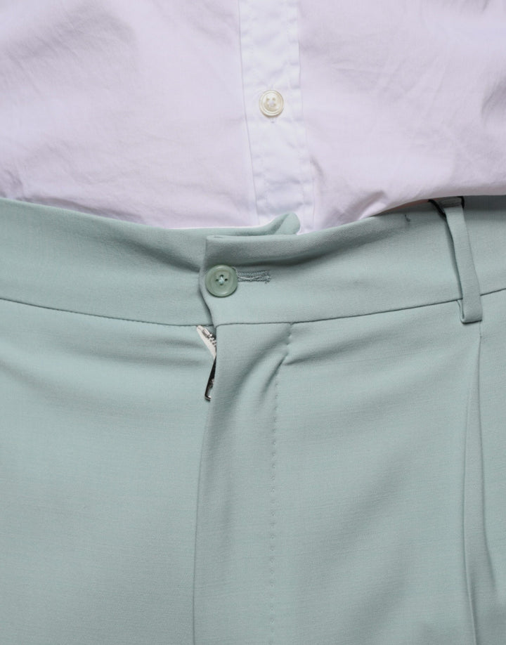 Dolce &amp; Gabbana Sample Sale Dolce &amp; Gabbana Mint Green Cotton Dress Pants - | Designer outlet