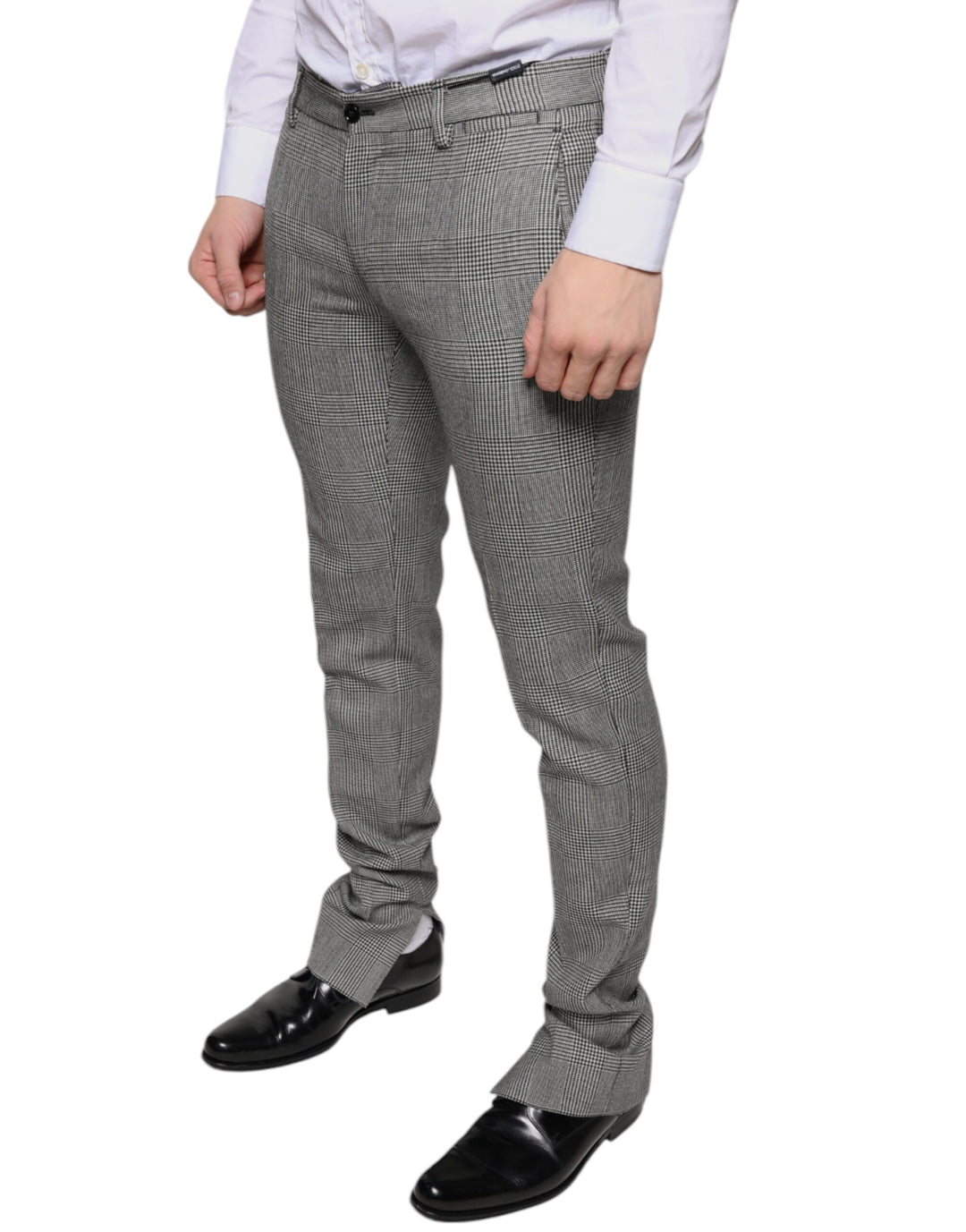 Dolce &amp; Gabbana Sample Sale Dolce &amp; Gabbana Gray Check Tartan Wool Skinny Pants - | Designer outlet