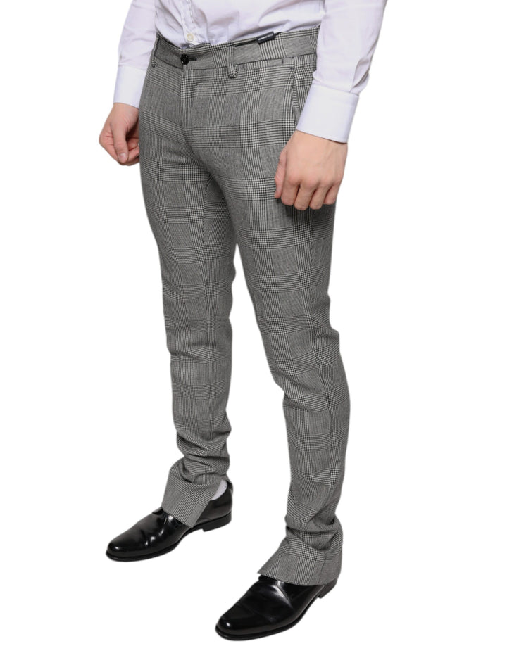 Dolce &amp; Gabbana Sample Sale Dolce &amp; Gabbana Gray Check Tartan Wool Skinny Pants - | Designer outlet