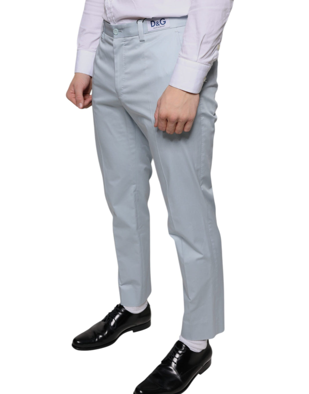 Dolce &amp; Gabbana Sample Sale Dolce &amp; Gabbana Light Blue Cotton Dress Pants - | Designer outlet