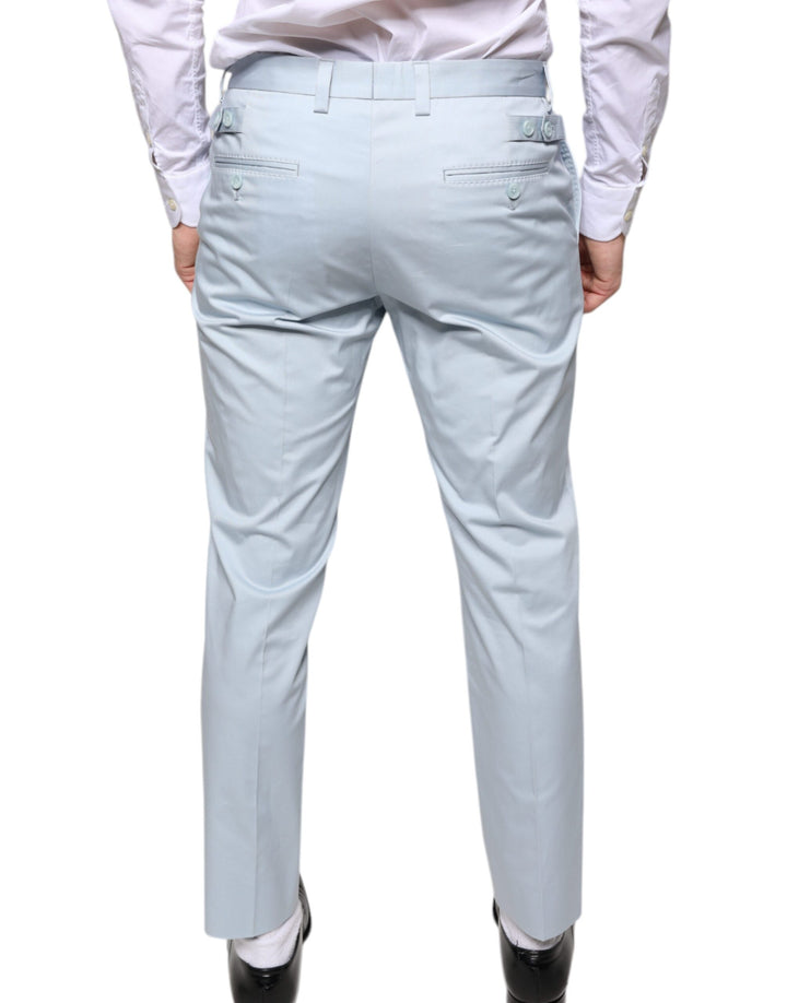 Dolce &amp; Gabbana Sample Sale Dolce &amp; Gabbana Light Blue Cotton Dress Pants - | Designer outlet