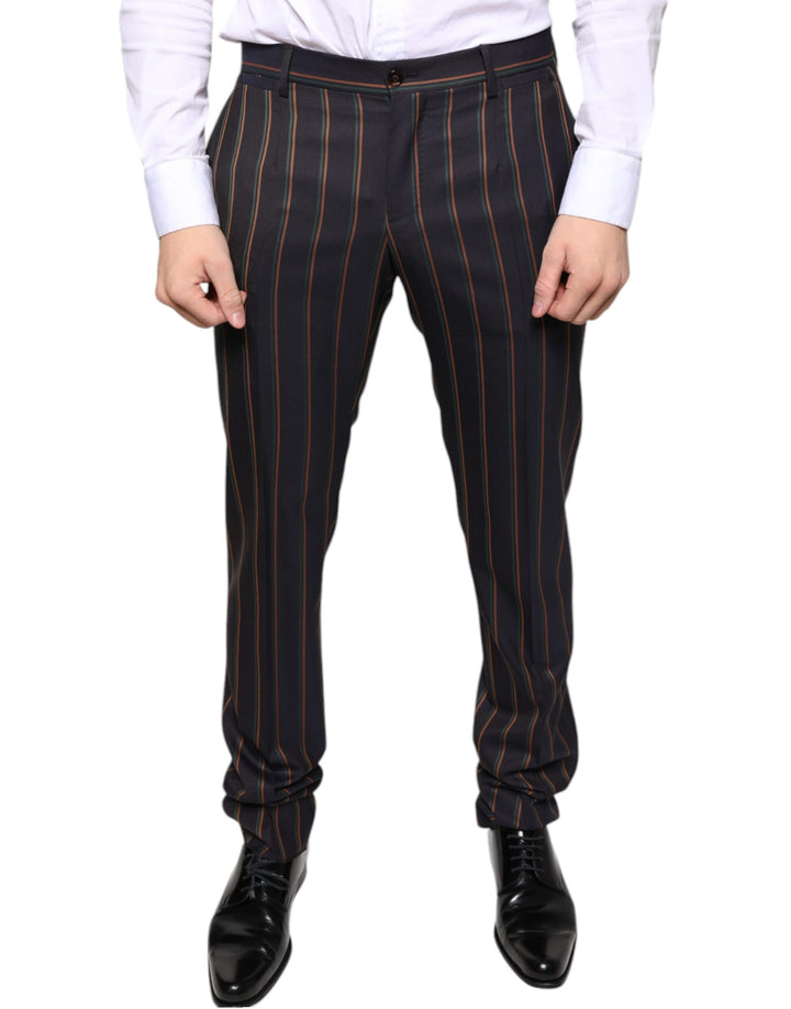Dolce &amp; Gabbana Sample Sale Dolce &amp; Gabbana Brown Stripes Skinny Men Dress Pants - | Designer outlet