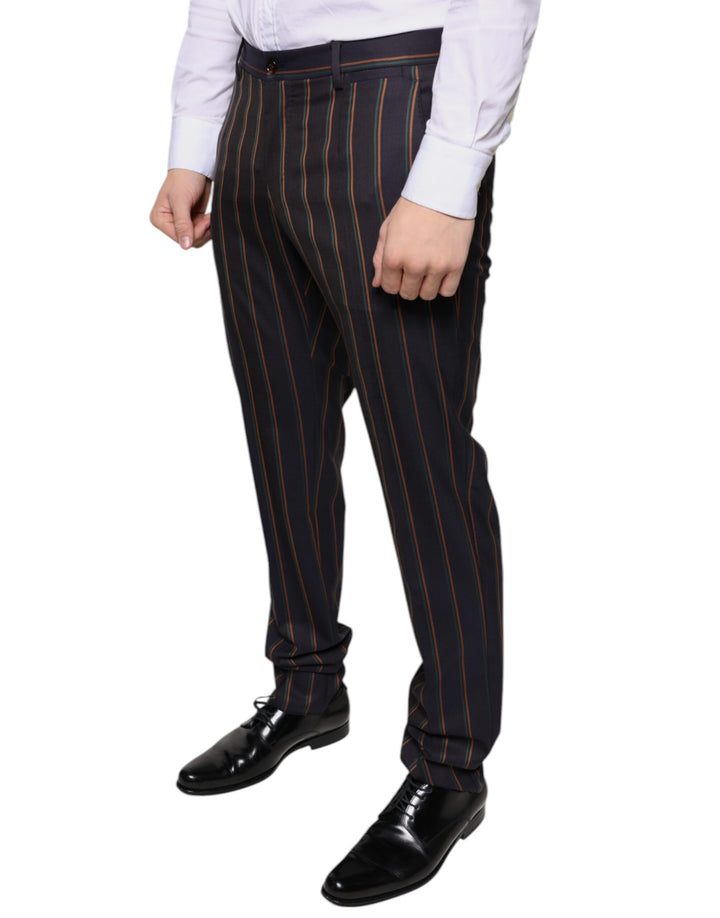 Dolce &amp; Gabbana Sample Sale Dolce &amp; Gabbana Brown Stripes Skinny Men Dress Pants - | Designer outlet