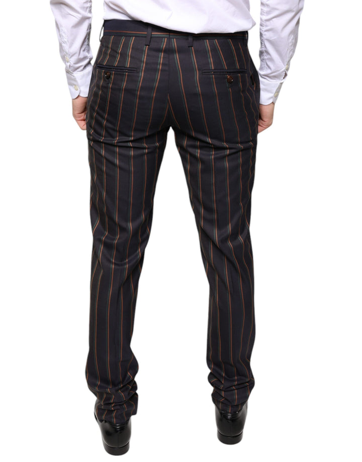 Dolce &amp; Gabbana Sample Sale Dolce &amp; Gabbana Brown Stripes Skinny Men Dress Pants - | Designer outlet
