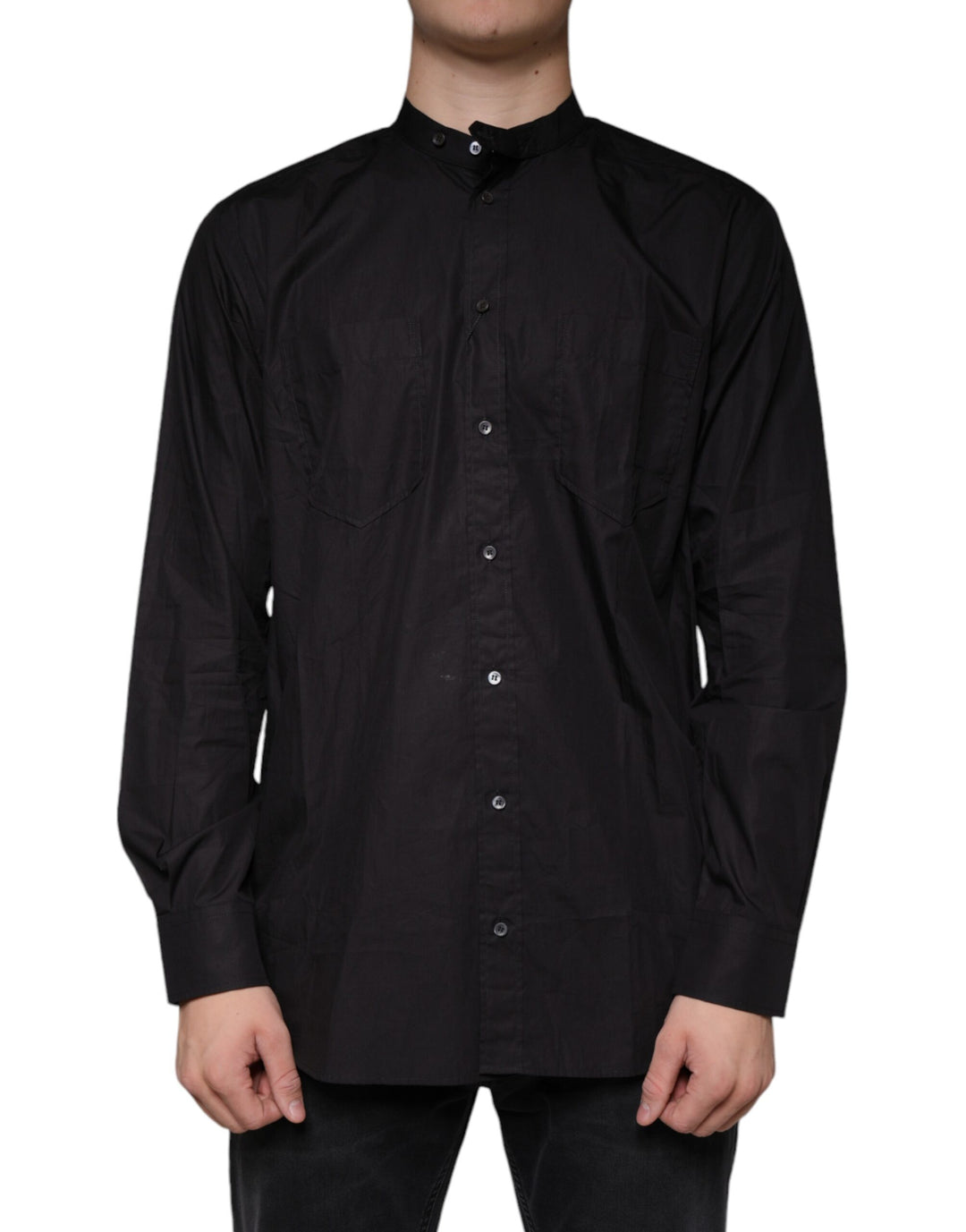 Dolce &amp; Gabbana Sample Sale Dolce &amp; Gabbana Black Cotton Button Down Men Casual Shirt - | Designer outlet