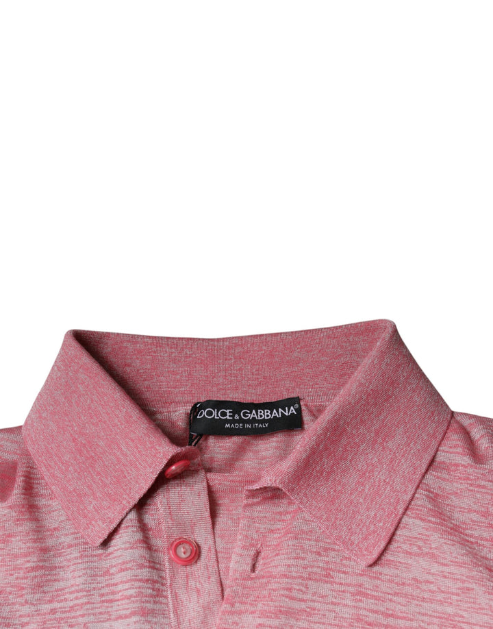 Dolce &amp; Gabbana Sample Sale Dolce &amp; Gabbana Pink Polyester Long Sleeve Men Polo T-shirt - | Designer outlet