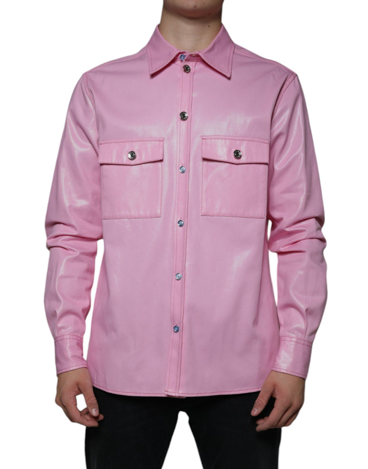 Dolce &amp; Gabbana Sample Sale Dolce &amp; Gabbana Pink Cotton Collared Button Down Shirt - | Designer outlet