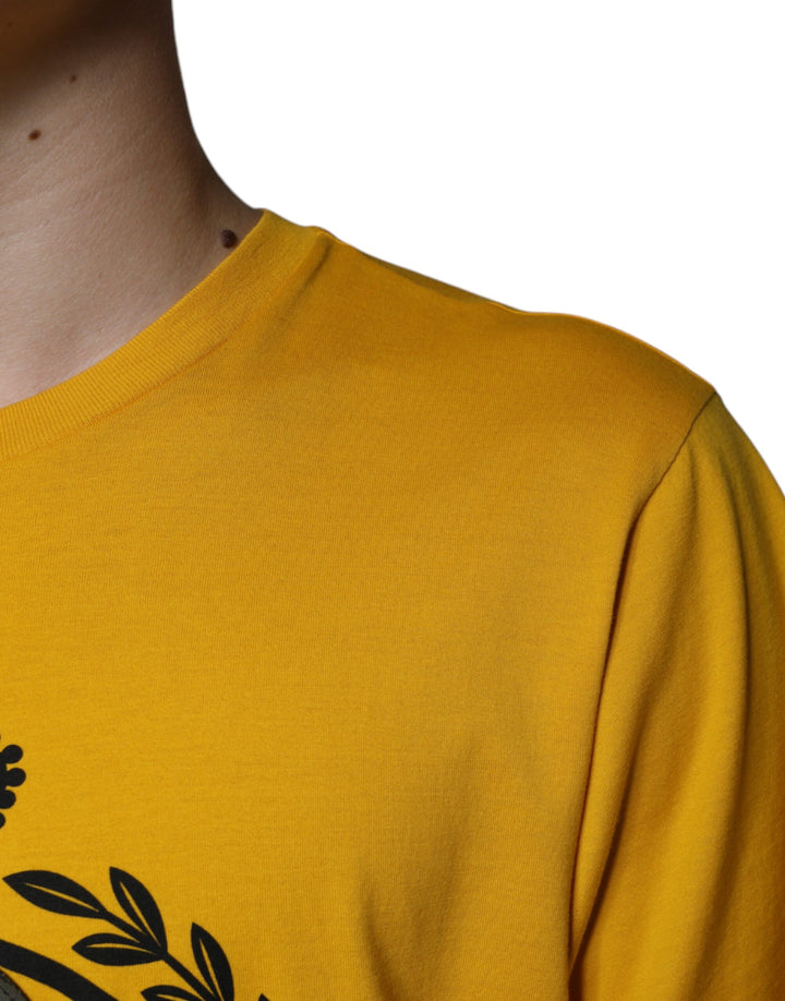 Dolce &amp; Gabbana Sample Sale Dolce &amp; Gabbana White Yellow Logo Print Short Sleeve T-shirt - | Designer outlet