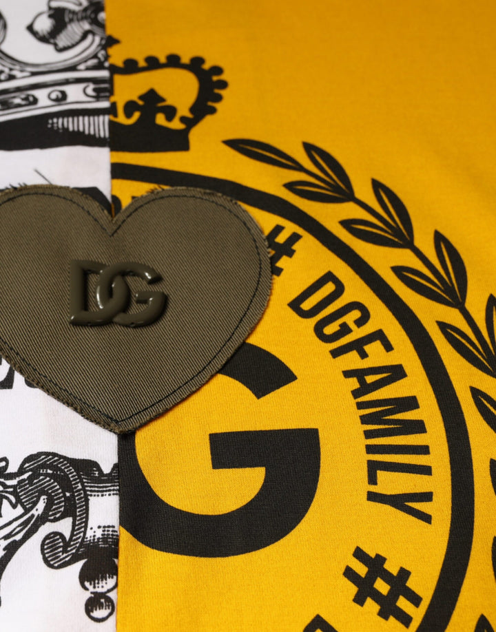 Dolce &amp; Gabbana Sample Sale Dolce &amp; Gabbana White Yellow Logo Print Short Sleeve T-shirt - | Designer outlet
