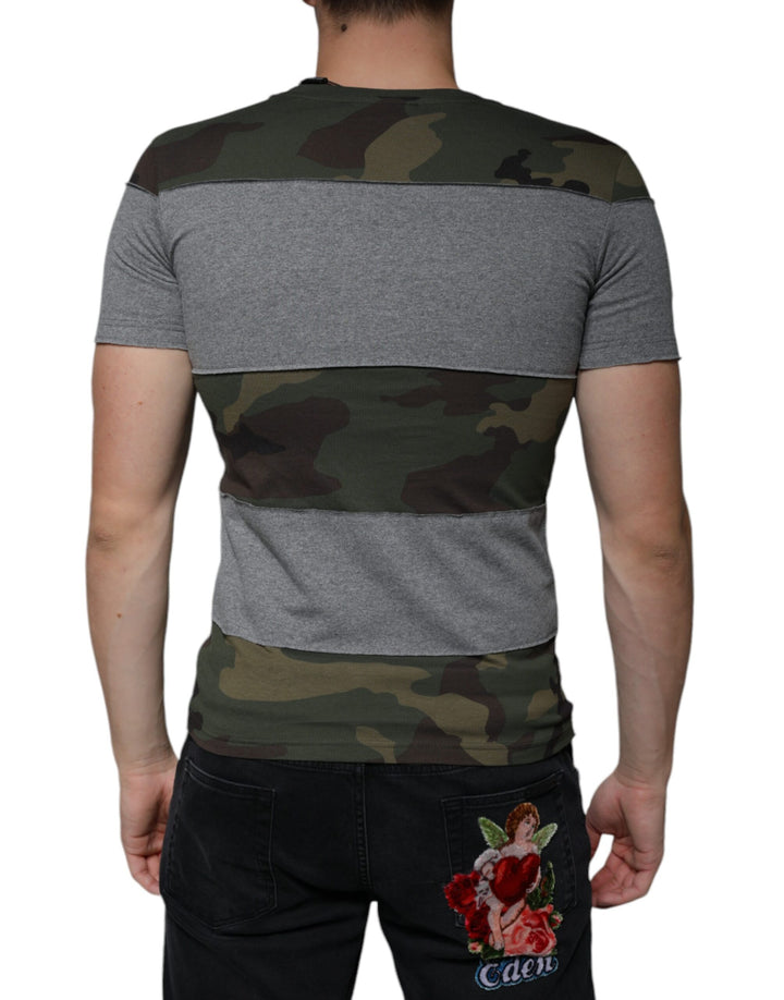 Dolce &amp; Gabbana Sample Sale Dolce &amp; Gabbana Multicolor Camouflage Cotton Crew Neck T-shirt - | Designer outlet