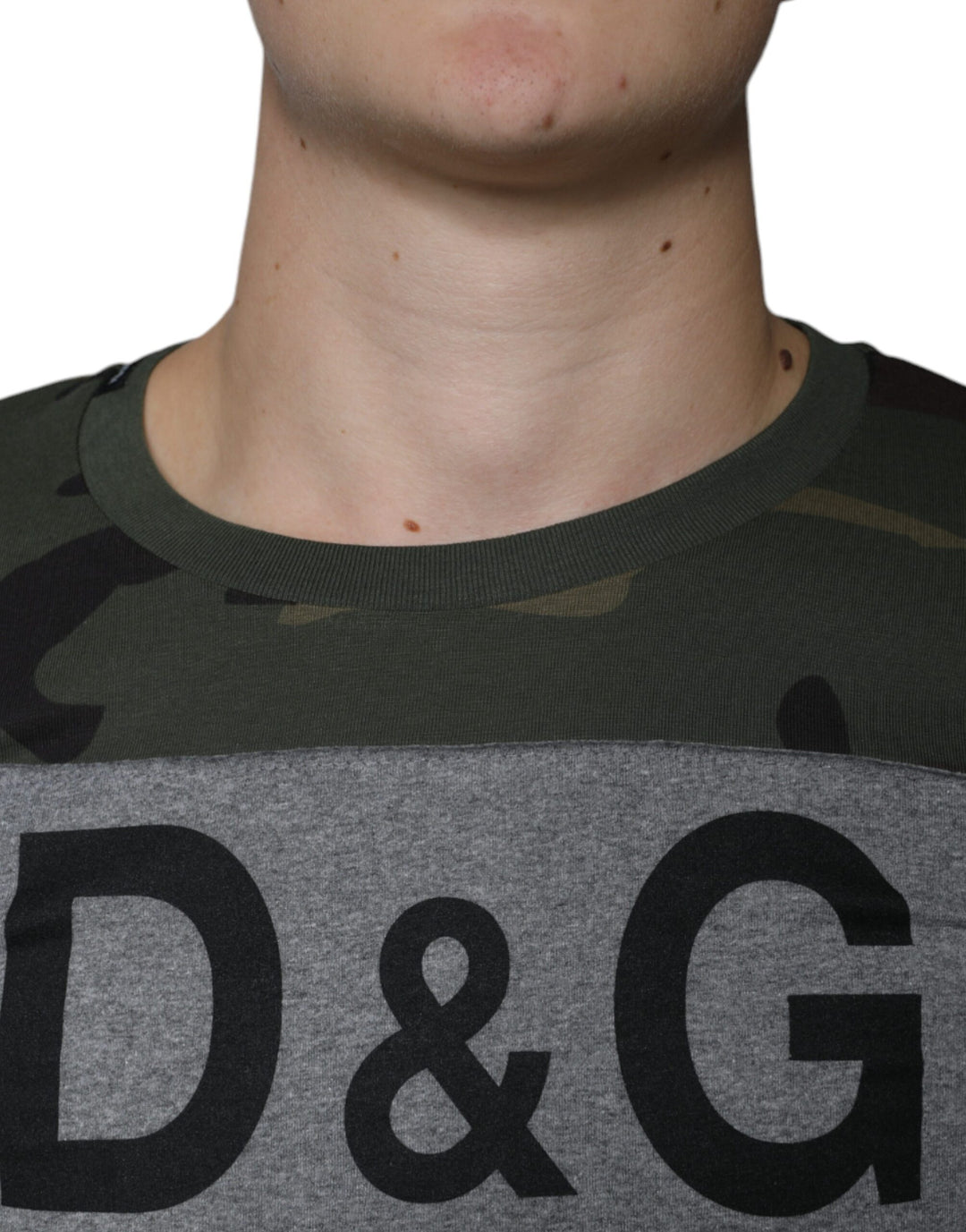 Dolce &amp; Gabbana Sample Sale Dolce &amp; Gabbana Multicolor Camouflage Cotton Crew Neck T-shirt - | Designer outlet