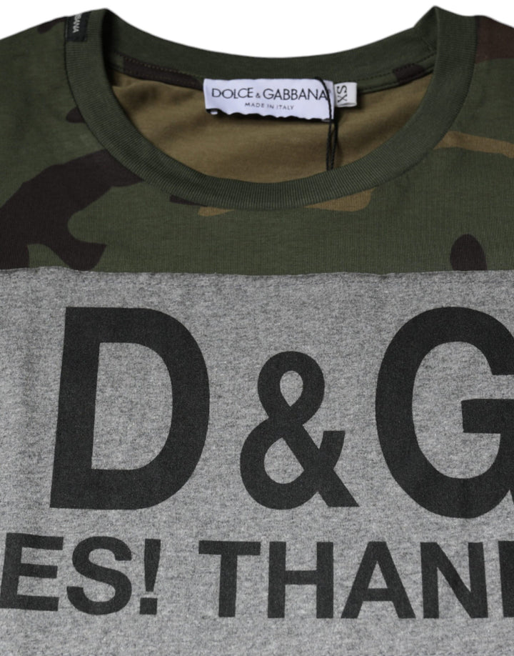 Dolce &amp; Gabbana Sample Sale Dolce &amp; Gabbana Multicolor Camouflage Cotton Crew Neck T-shirt - | Designer outlet