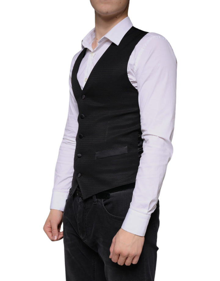 Dolce &amp; Gabbana Sample Sale Dolce &amp; Gabbana Black Wool Waistcoat Dress Formal Vest - | Designer outlet