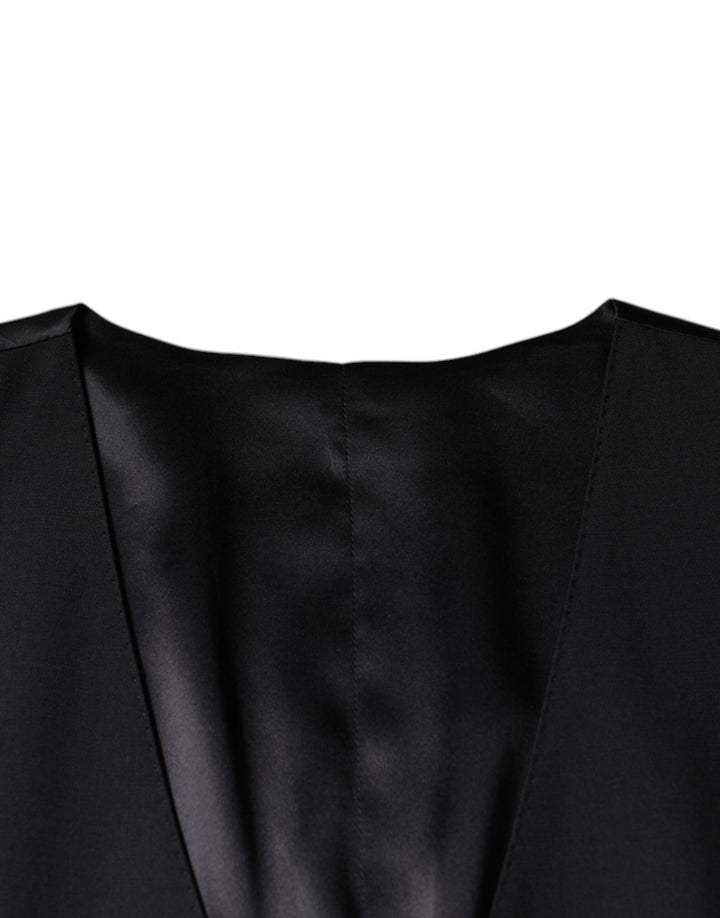 Dolce &amp; Gabbana Sample Sale Dolce &amp; Gabbana Black Wool Waistcoat Dress Formal Vest - | Designer outlet