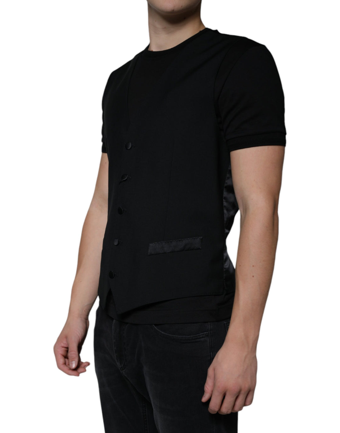 Dolce &amp; Gabbana Sample Sale Dolce &amp; Gabbana Black Wool Formal Dress Men Waistcoat Vest - | Designer outlet