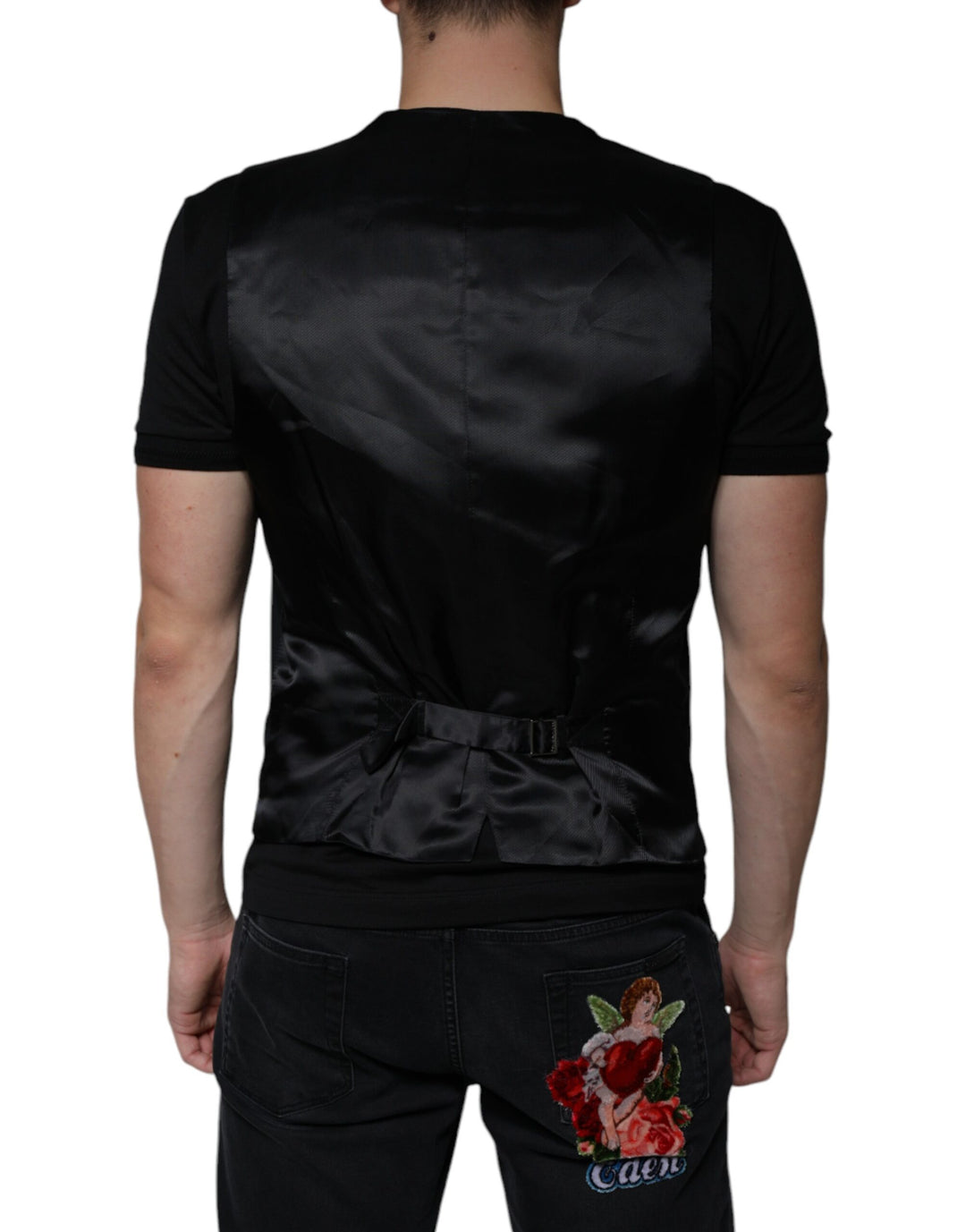 Dolce &amp; Gabbana Sample Sale Dolce &amp; Gabbana Black Wool Formal Dress Men Waistcoat Vest - | Designer outlet