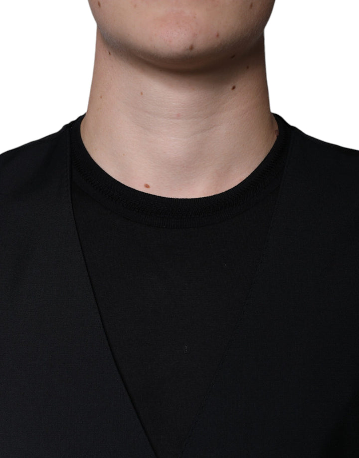 Dolce &amp; Gabbana Sample Sale Dolce &amp; Gabbana Black Wool Formal Dress Men Waistcoat Vest - | Designer outlet