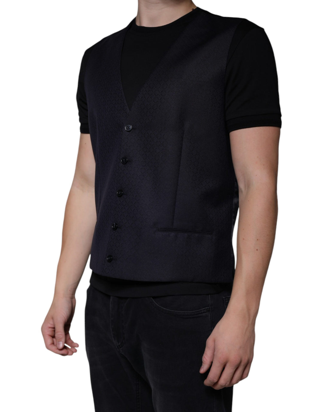 Dolce &amp; Gabbana Sample Sale Dolce &amp; Gabbana Black Wool Waistcoat Dress Formal Vest - | Designer outlet