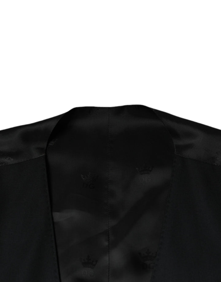 Dolce &amp; Gabbana Sample Sale Dolce &amp; Gabbana Black Wool Waistcoat Dress Formal Vest - | Designer outlet