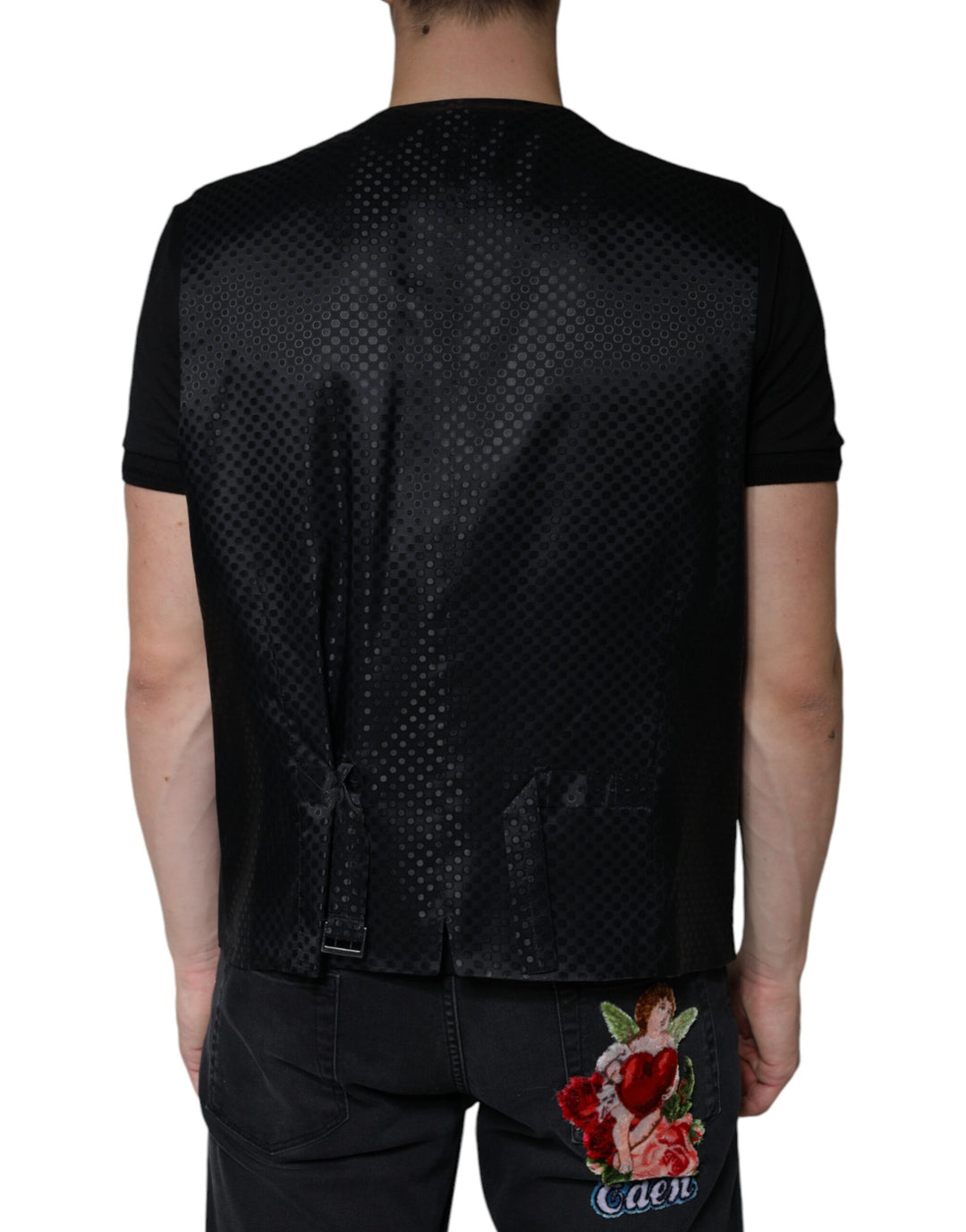 Dolce &amp; Gabbana Sample Sale Dolce &amp; Gabbana Black Wool Waistcoat Dress Formal Vest - | Designer outlet