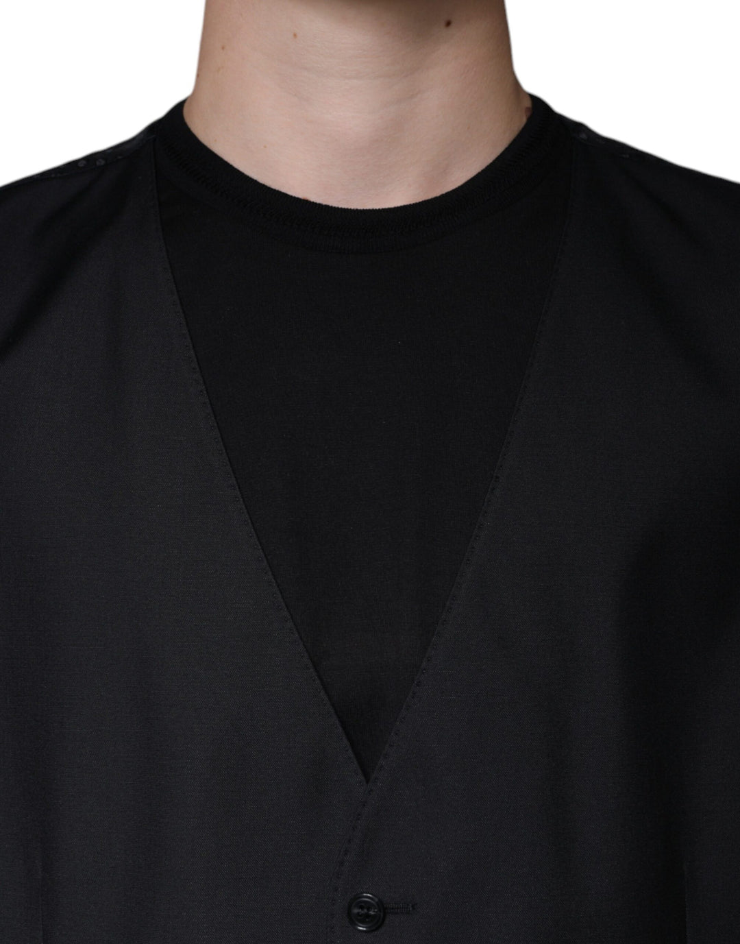 Dolce &amp; Gabbana Sample Sale Dolce &amp; Gabbana Black Wool Waistcoat Dress Formal Vest - | Designer outlet