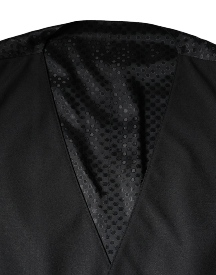 Dolce &amp; Gabbana Sample Sale Dolce &amp; Gabbana Black Wool Waistcoat Dress Formal Vest - | Designer outlet