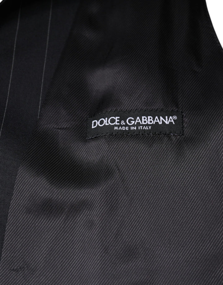 Dolce &amp; Gabbana Sample Sale Dolce &amp; Gabbana Black Leather Waistcoat Dress Formal Vest - | Designer outlet