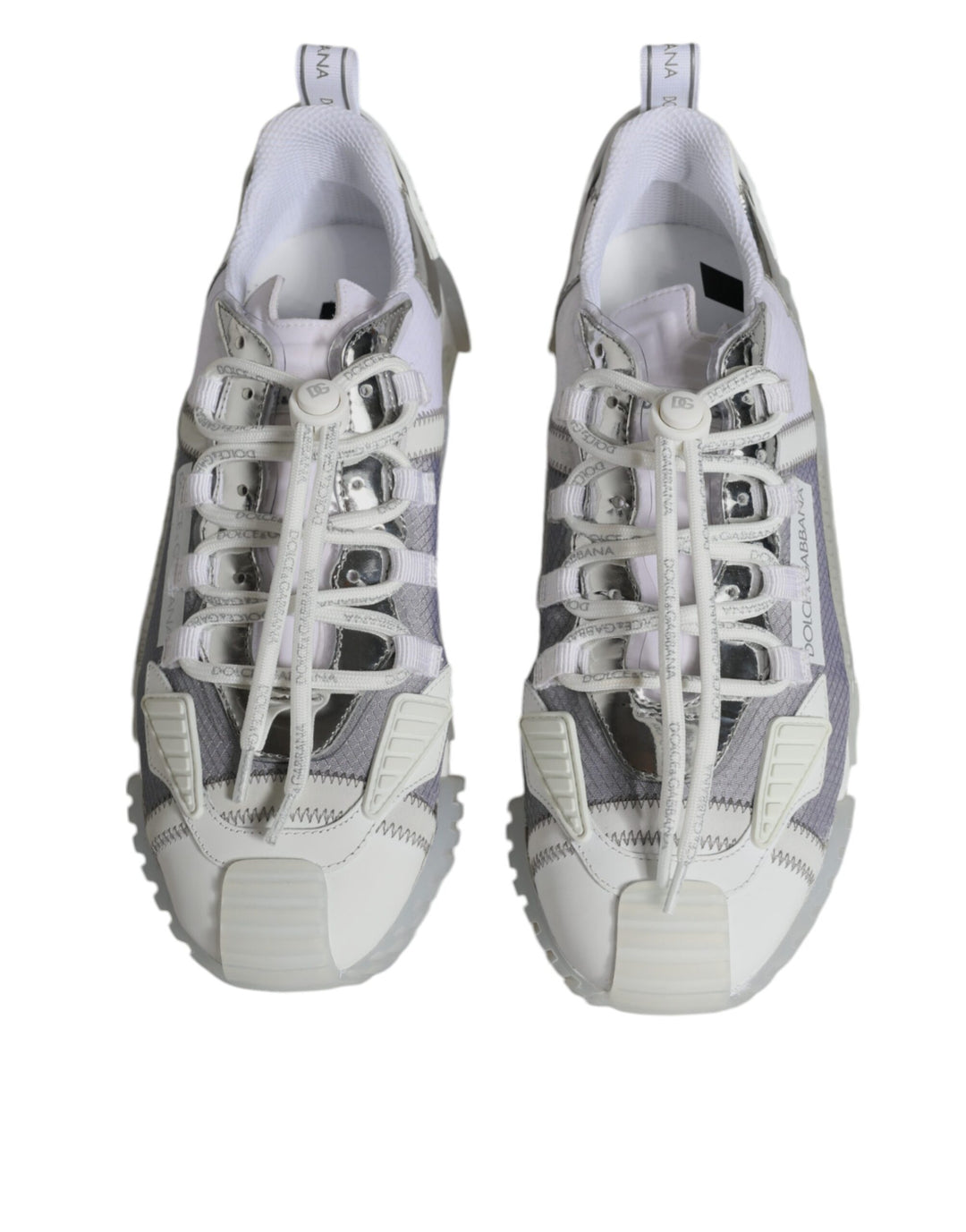 Dolce &amp; Gabbana Sample Sale Dolce &amp; Gabbana White Silver Low Top NS1 Sneakers Shoes - | Designer outlet