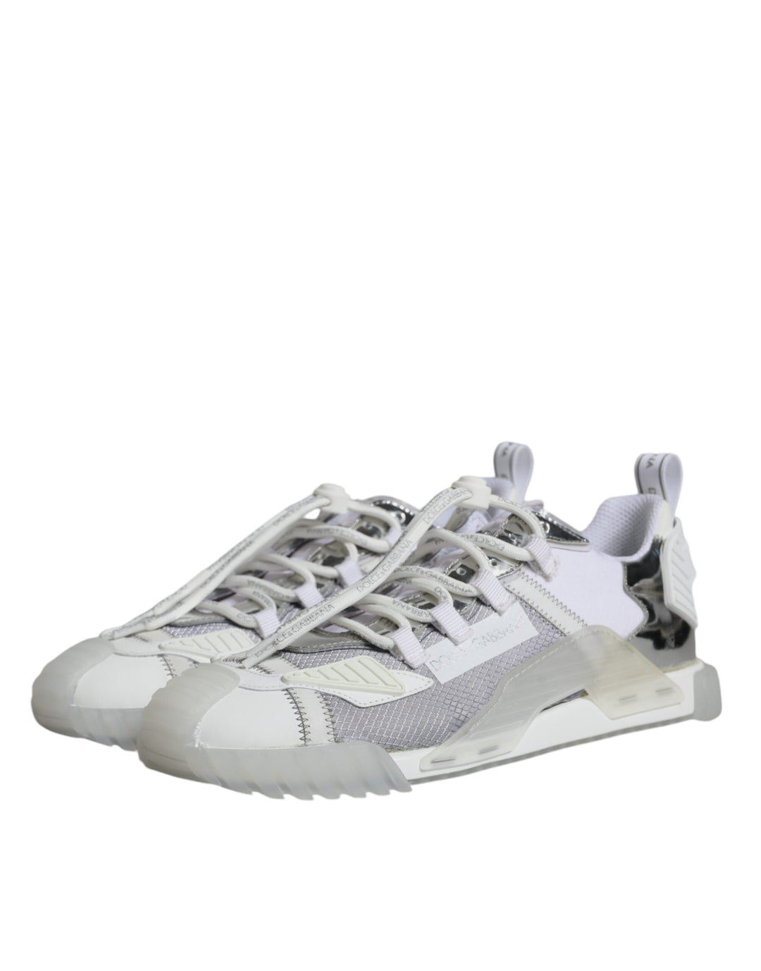 Dolce &amp; Gabbana Sample Sale Dolce &amp; Gabbana White Silver Low Top NS1 Sneakers Shoes - | Designer outlet